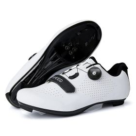 Men Sapatilha Ciclismo Mtb Cycling Shoes Sport Cleats Road Bike Boots Women Flat Speed Sneaker Racing Bicycle Shoes Mountain Spd (Color: white road, size: 42)
