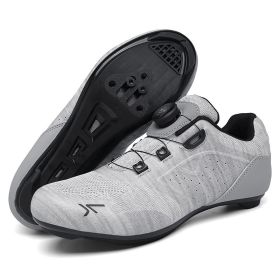 Men Sapatilha Ciclismo Mtb Cycling Shoes Sport Cleats Road Bike Boots Women Flat Speed Sneaker Racing Bicycle Shoes Mountain Spd (Color: light grey road, size: 39)