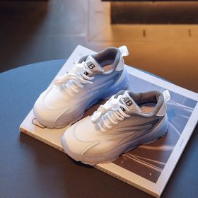 New Autumn Children Shoes for Boys Girls Sport Shoes Fashion Breathable Baby Shoes Soft Bottom Non-slip Casual Kids Girl Sneaker (Color: Gray, size: 28 (Insole 17.5CM))