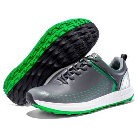 Men's Golf Shoes Professional Outdoor Sports Waterproof Non-Slip Golf Training Shoes (Color: gray green, size: EUR40)