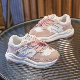 New Style Children Running Shoes For Boys Sport Shoes Outdoor Walking Shoes Kids Sneakers Comfortable For Girls Sport Shoes (Color: Pink, size: 27 (Insole 16.4cm))