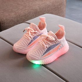 2022 Kids Led Shoes Children Sneakers Boy Child Sneaker for Girls Running Shoes Boys Children's Casual Sports Shoes Luminous (Color: Pink, size: 26 (Insole 16cm))