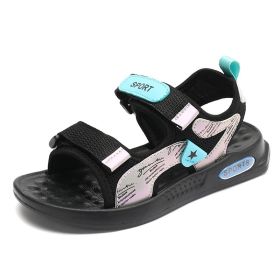 2022 New Arrival Children Footwear Closed Toe Sandals For Little And Big Sport Kids Summer Shoes boys Eur Size #28-38 (Color: Black Silver, size: 35)