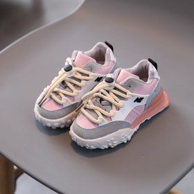 2022 New 3 Colors Style Soft Sole Boys Girls Shoes Low-top Casual Breathable Student Sports Shoes Size 21-36 Girl Sneakers (Color: Pink, size: 25(Insole 15.5cm))