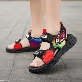 Summer Kids Sandals Fashion Mixed Color Toddler Boy Beach Shoes Outdoor Children Sport Sandalias Casual Baby Boys Zapatos Para (Color: 985-red, size: 30)