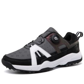 New Professional Women and Men's Golf Shoes Waterproof Non-slip Casual Breathable Outdoor Sports Men's Sneakers (Color: Black, size: EUR43)