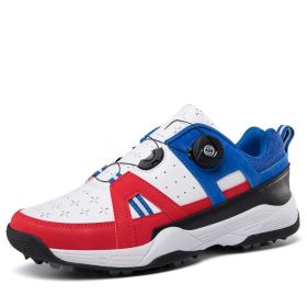 New Professional Women and Men's Golf Shoes Waterproof Non-slip Casual Breathable Outdoor Sports Men's Sneakers (Color: Red, size: EUR44)