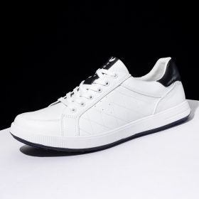 6 Colors New Men's Golf Shoes Leather Breathable Waterproof Non-slip Training Shoes White Blue Blue Sports Shoes (Color: Black White, size: EUR44.5(US10.5))