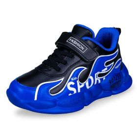2022 Sport Shoes Kids Running Shoes For Boys Leather Sneakers Spring Autumn Big Children Shoes Outdoor Shoes Kids Light Tenis (Color: Blue Sneakers, size: 4)