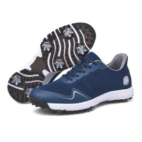New Breathable Golf Shoes Men Light Weight Golf Sneakers for Men Big Size 46 47 Walking Shoes for Golfers Sport Sneakers (Color: Lan, size: 45)