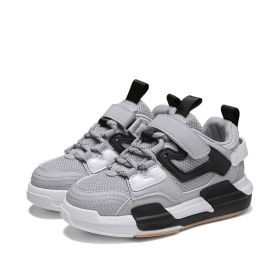 Size 28-38 Kids Toddler Shoes for Girls Breathable Denim Little Baby Casual Boys Sneakers Non-slip Children Sport Shoes Tenis (Color: grey, size: 38)