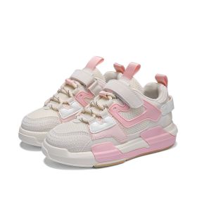 Size 28-38 Kids Toddler Shoes for Girls Breathable Denim Little Baby Casual Boys Sneakers Non-slip Children Sport Shoes Tenis (Color: Pink, size: 29)