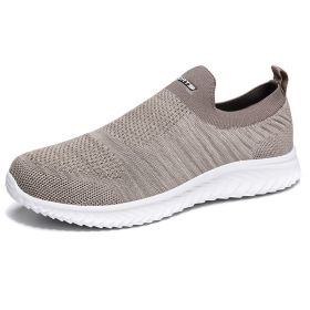 Summer Unisex Casual Shoes Women Slip On Lightweight Sneakers Designer Men Sport Shoes Breathable Loafers For Couples Zapatillas (Color: Beige, size: 46)