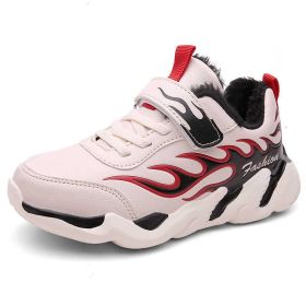 Winter Kids Sneakers Children Waterproof Leather Sport Shoes Soft Plush Warm School Trainers Tenis Infantil Boys Basket Footwear (Color: beige size 29-39, size: 1.5)