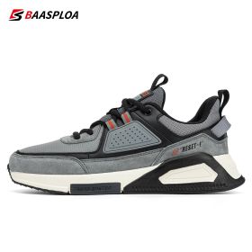 Baasploa Men Casual Waterproof Running Shoes Fashion Leather Skateboard Shoes Non-slip Wear-resistant Male Sport Shoes 2022 New (Color: 113511-ZHMS, size: 46)