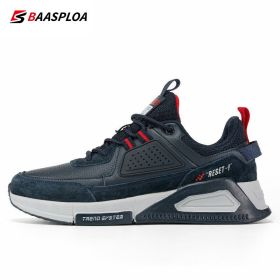 Baasploa Men Casual Waterproof Running Shoes Fashion Leather Skateboard Shoes Non-slip Wear-resistant Male Sport Shoes 2022 New (Color: 113511-SL, size: 45)