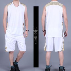 Basketball Sports Suit Men's Summer Casual Wear Sleeveless Thin Vest Running Suit Shorts Sportswear (Option: E-4XL)