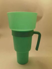 Snack With Handle Straw Cup Kitchen Gadgets (Option: Green Solid Color-901to1000ml)