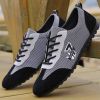 Men's Casual Shoes New Breathable Mesh Flat Shoes Men's Loafers One-step Men's Driving Shoes Sports Shoes Lace-up Men's Shoes